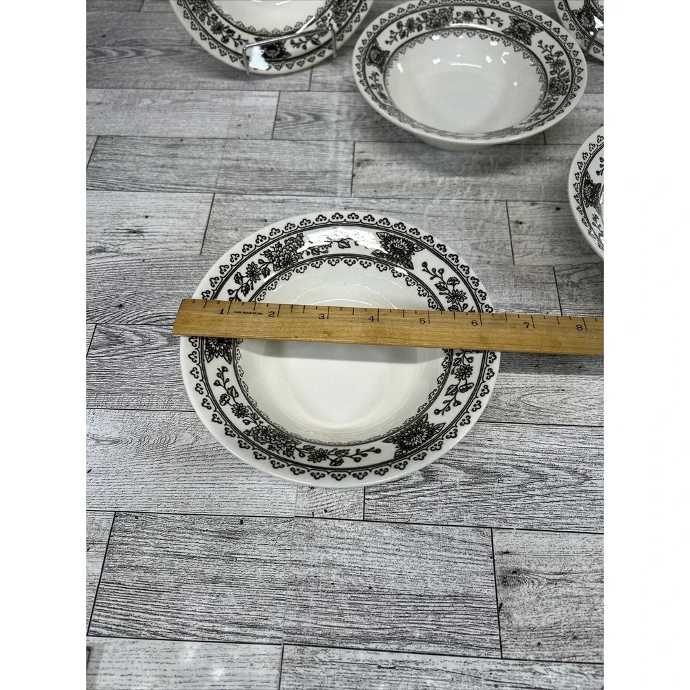 Set of 5 Royal China Hampshire Brown Floral 6.25